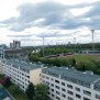 Der Ausblick von der Dachterrasse des Seniorenhauses Rosenpark auf Köln