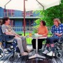 Auf der Terrasse des Generationenhauses Heslach