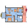 Grundriss einer 2-Zimmer-Wohnung des LindenPalais - Wohnen für Senioren in Niedernhall am Kocher Betreute Wohnungen