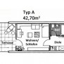 1-Zimmer-Appartement Typ A im Seniorenwohnsitz Gümbel GmbH in Wald-Mischelbach